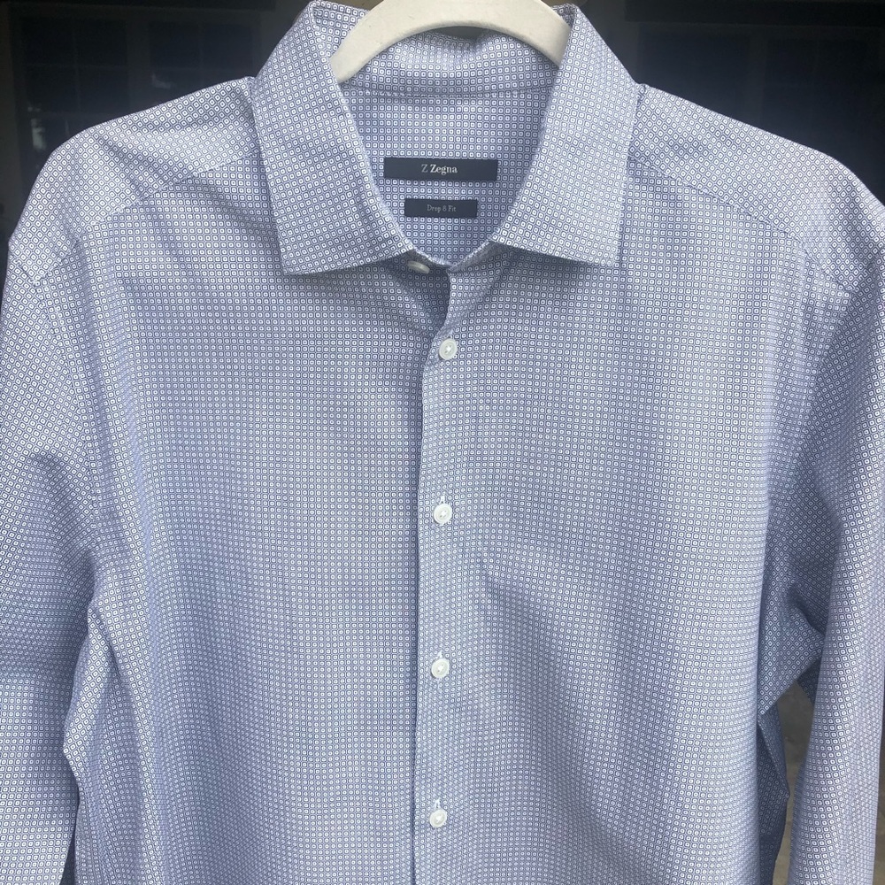 ZEGNA DROP 8 FIT BUTTON DOWN DRESS MENS 43/17